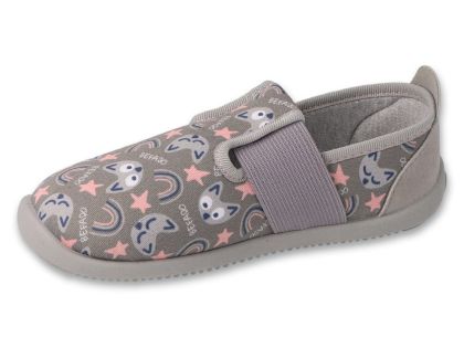 Befado Softer Barefoot 901X019 - Пантофи за детска градина, Сиви с котенца