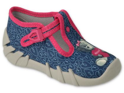 Дишащи бебешки пантофки за момиче, Сини,Befado Speedy 110P469