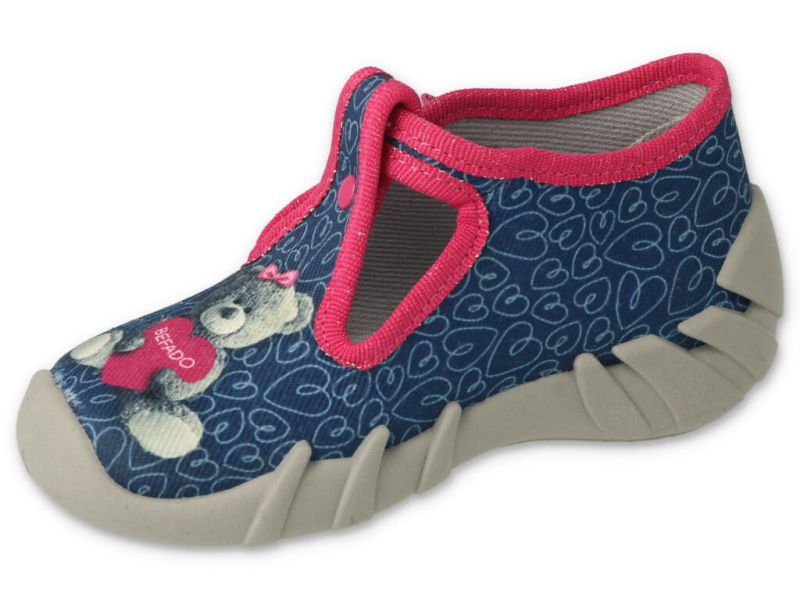 Дишащи бебешки пантофки за момиче, Сини,Befado Speedy 110P469